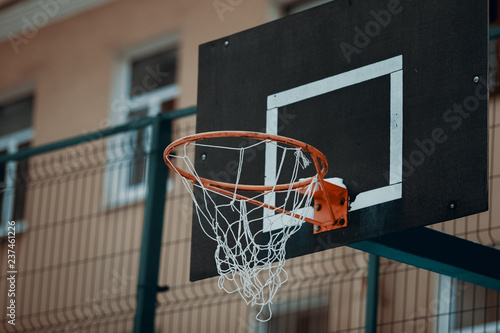 basketball basket in the city. © alas_spb