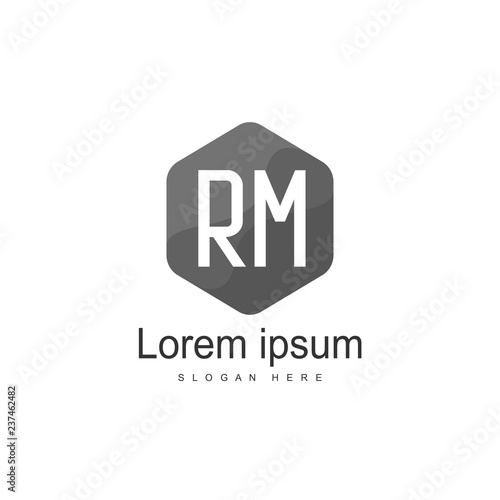 RM Logo template design. Initial letter logo design