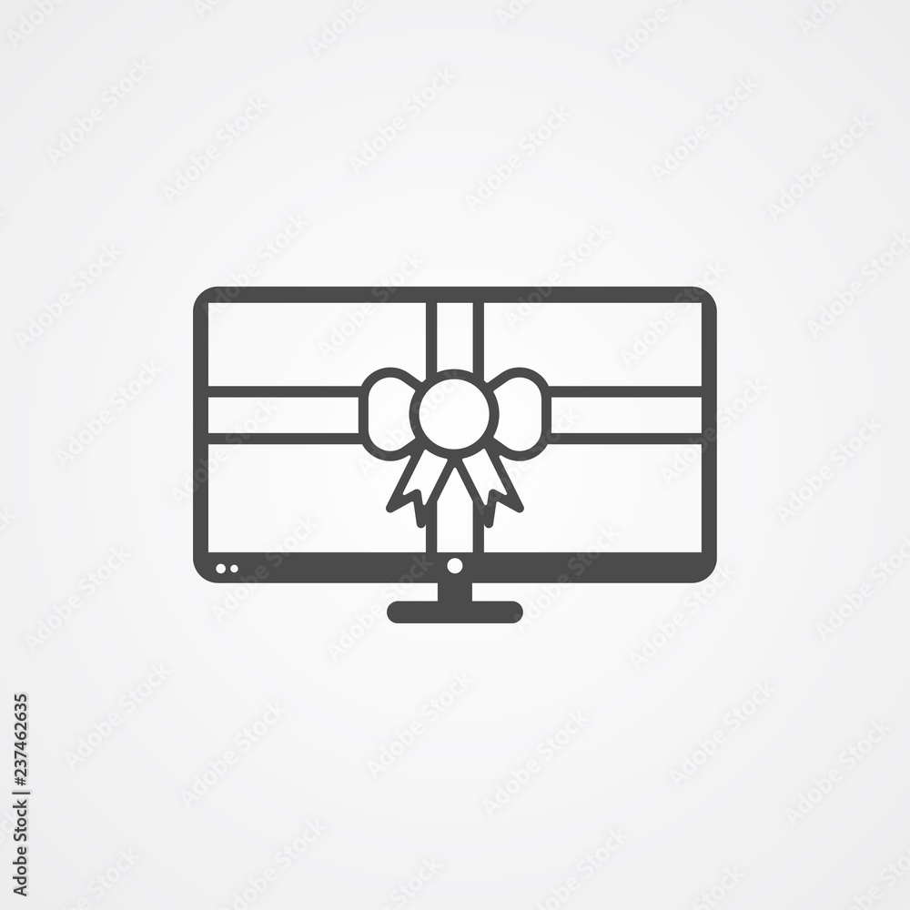 Gift television vector icon sign symbol Gift television vector icon sign symbol