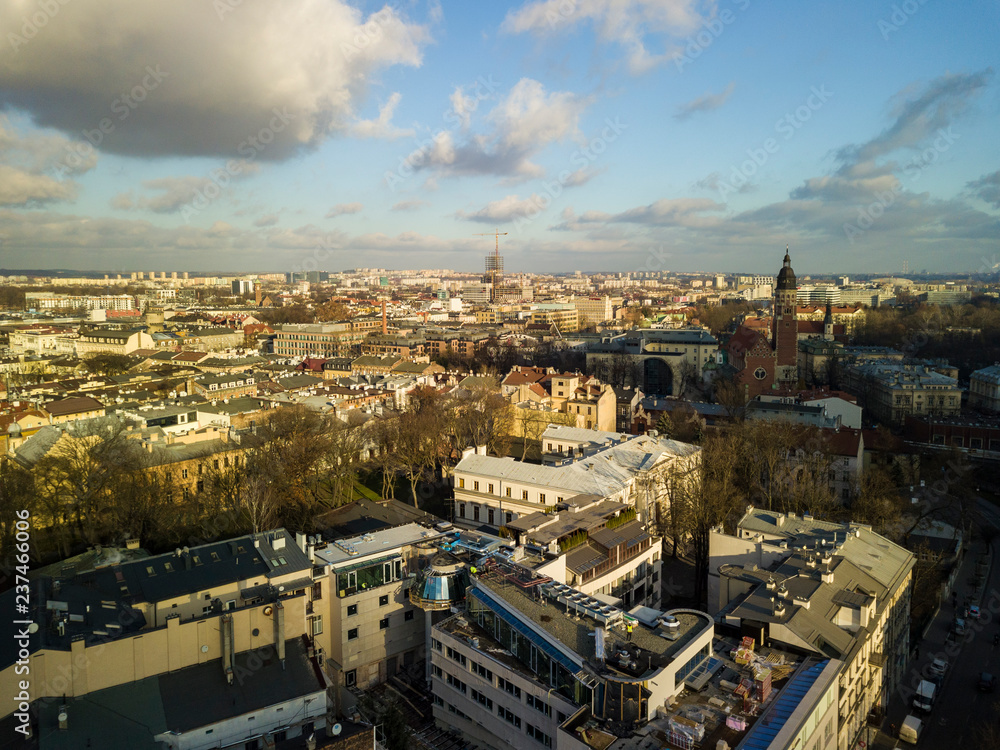 Obraz premium Krakow's Old Town from a bird's eye view, Poland