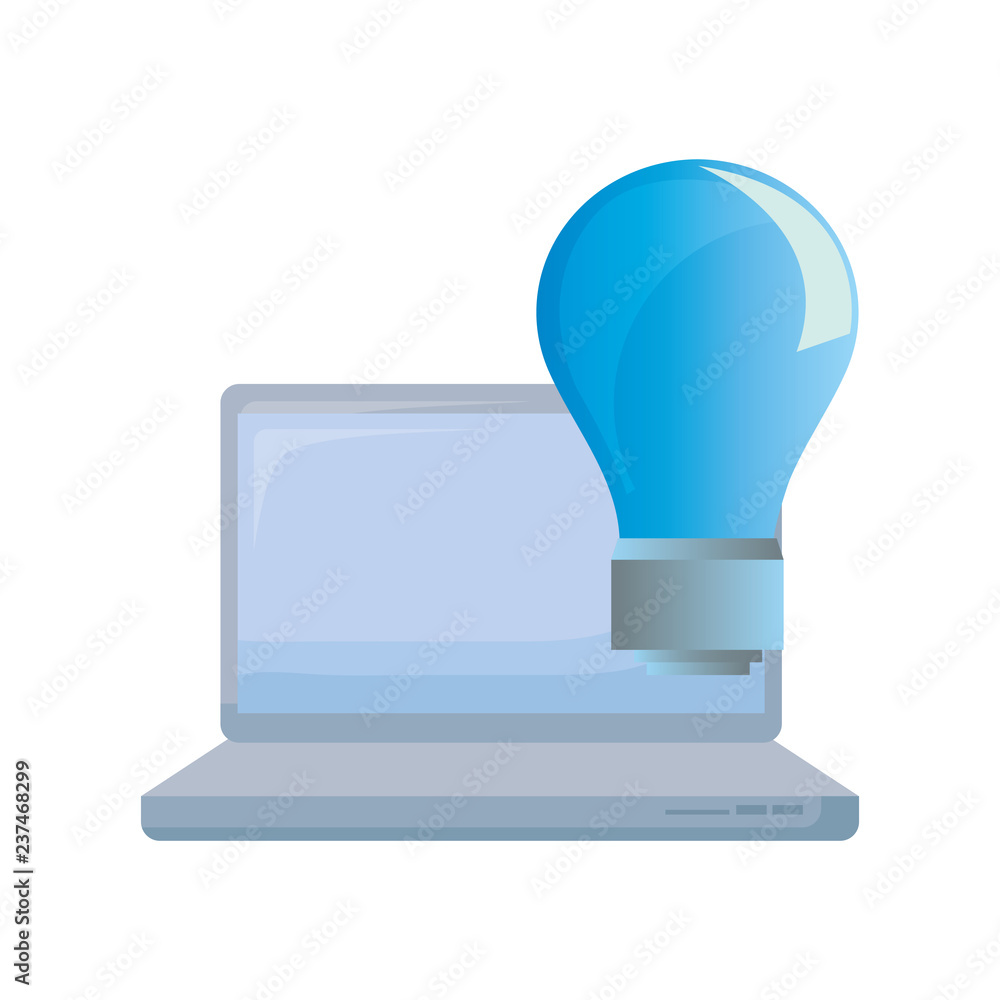 laptop computer light bulb idea laptop computer light bulb idea