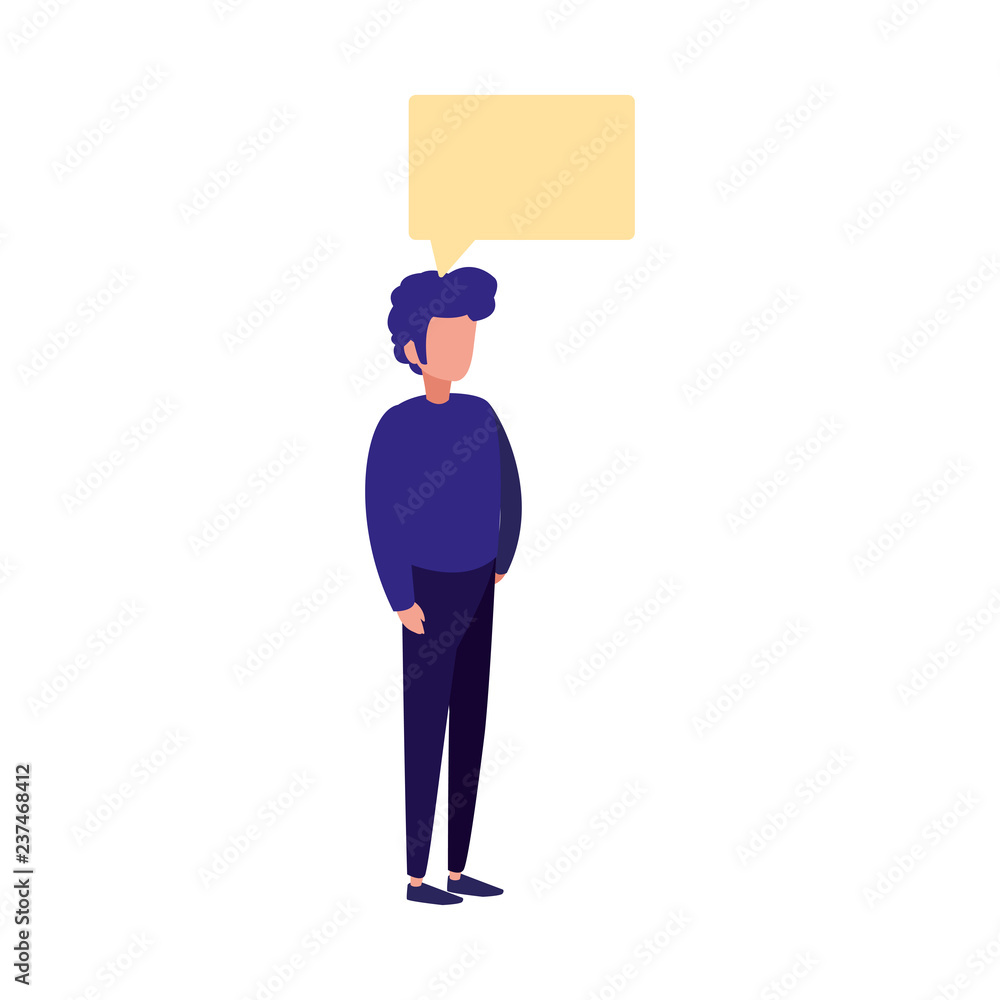 man character and speech bubble man character and speech bubble