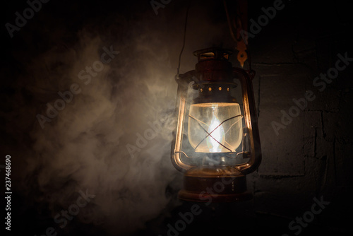 vintage lantern on a dark background
