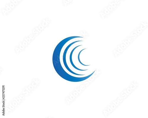 Water Wave Icon Logo Template