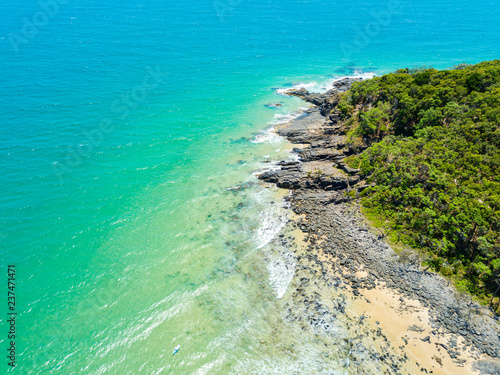 An aerial view of Noosa beach on Queensland s Sunshine Coast  Australia