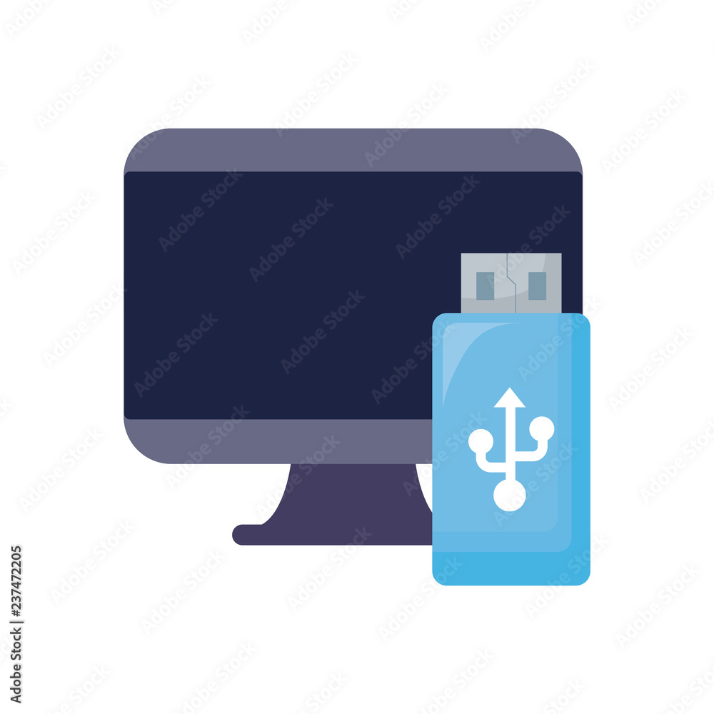 computer usb on white background computer usb on white background