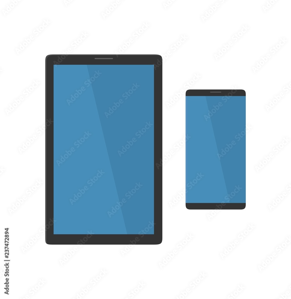 Smart phone and tablet computer. Vector flat illustration Smart phone and tablet computer. Vector flat illustration