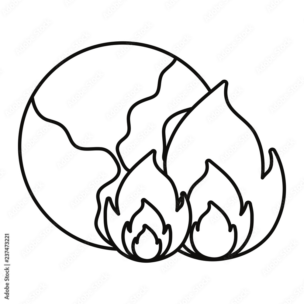 world fire on white background world fire on white background