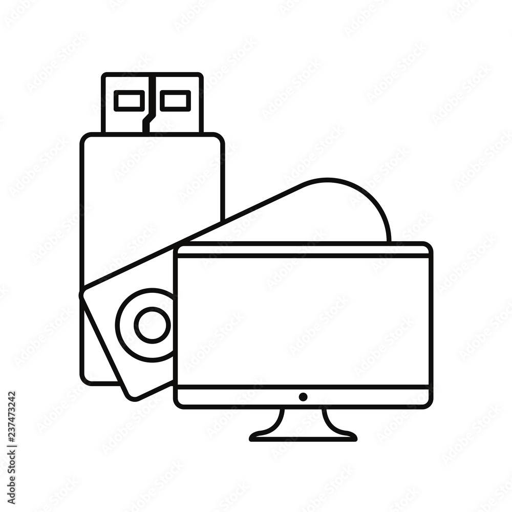 computer usb storage on white background computer usb storage on white background