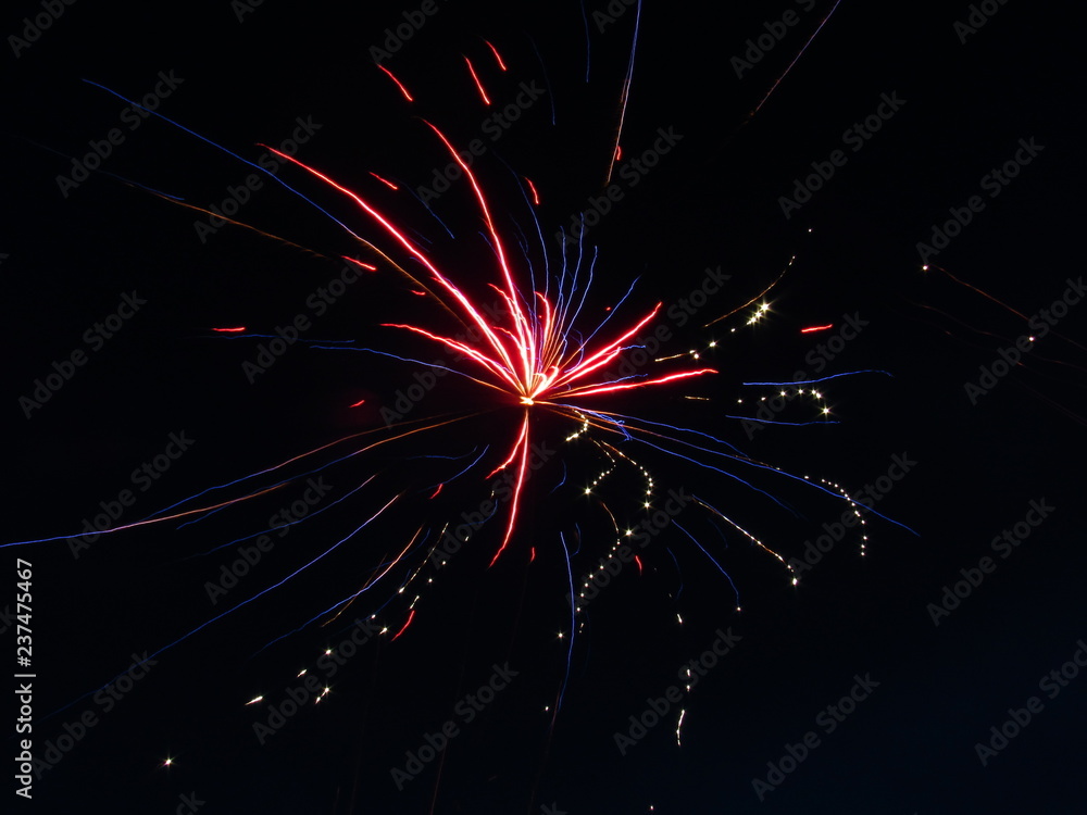 Fototapeta premium pink & blue fireworks