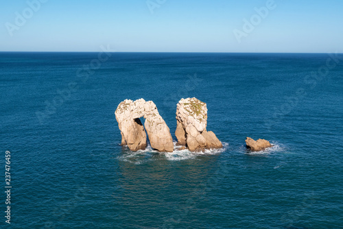 Coastline landscape in Urros de Liencres, Cantabria, Spain photo