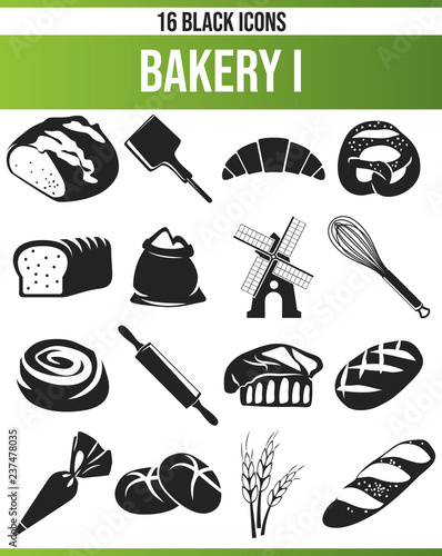 Black Icon Set Bakery I