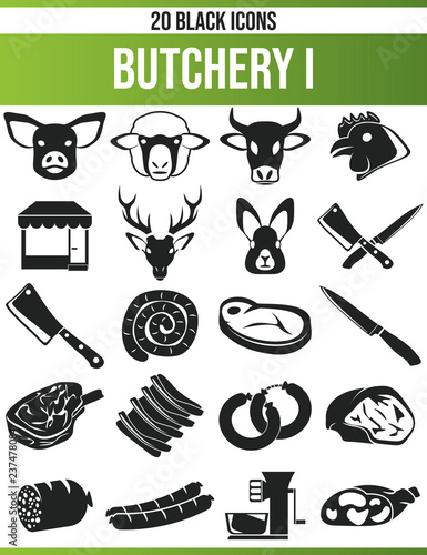 Black Icon Set Butchery I
