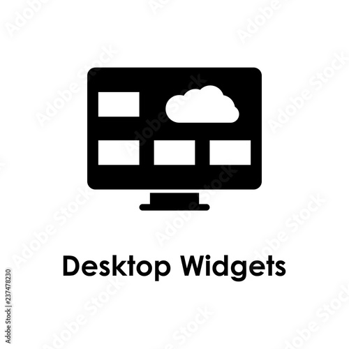 monitor, pc, cloud, desktop widgets icon. One of the business collection icons for websites, web design, mobile app
