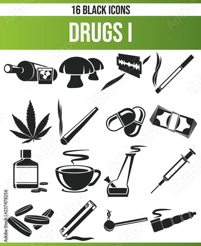 Black Icon Set Drugs I