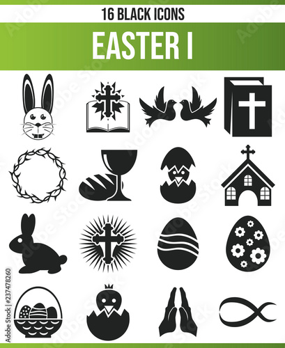 Black Icon Set Easter I