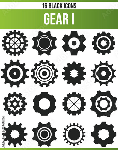 Black Icon Set Gear I