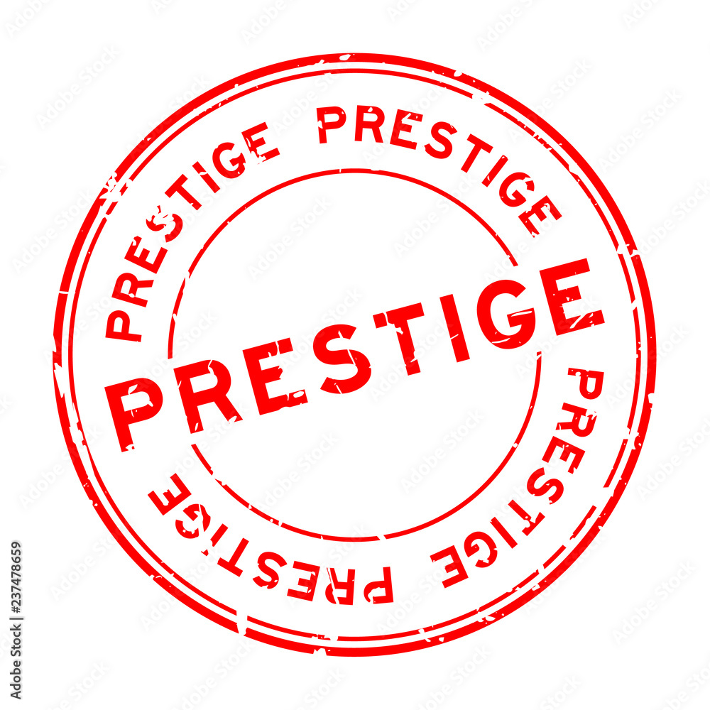 Grunge red prestige word round rubber seal stamp on white background Grunge red prestige word round rubber seal stamp on white background