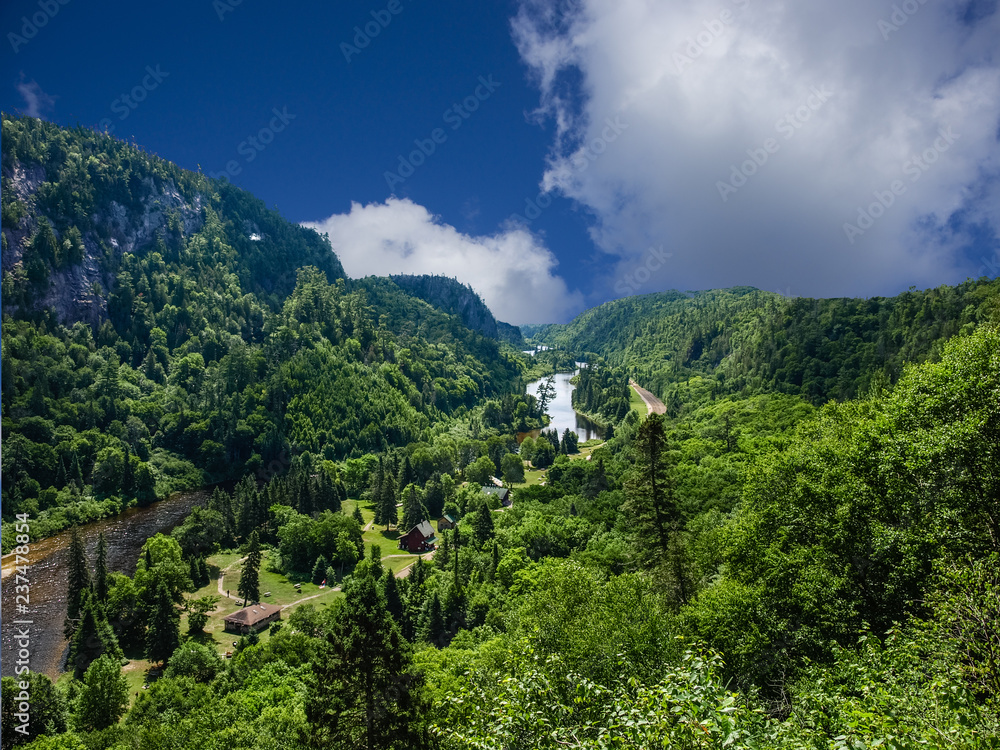 Clouds over Agawa Canyon, Canada on a summer day