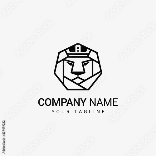 Lion Crown in Head Logo Template