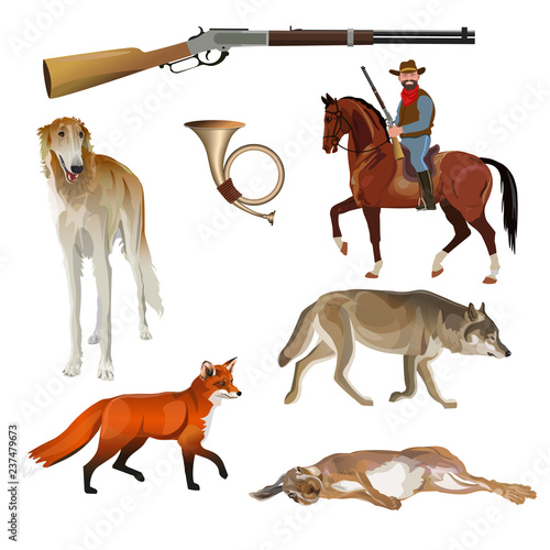 Hunting set vector