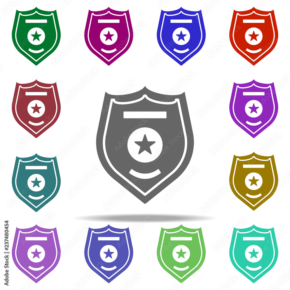 police badge icon. Elements of dedective in multi color style icons. Simple icon for websites, web design, mobile app, info graphics