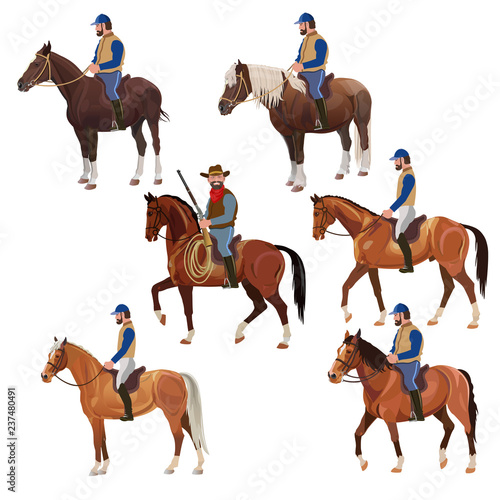 Riders on horsebacks set