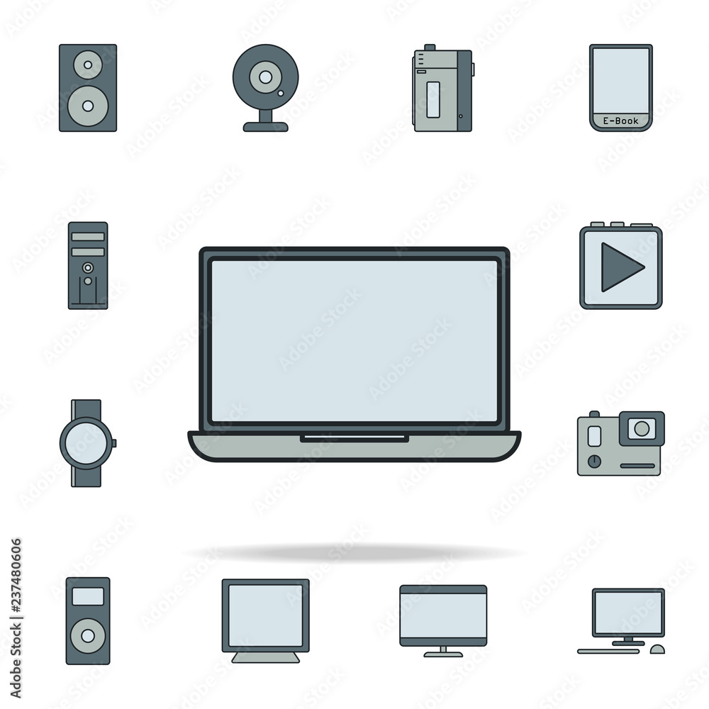 a laptop icon. Devices icons universal set for web and mobile