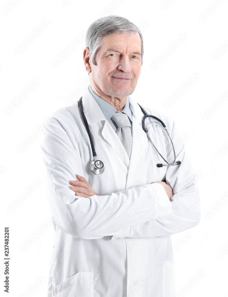 portrait of an experienced therapist.isolated on white portrait of an experienced therapist.isolated on white