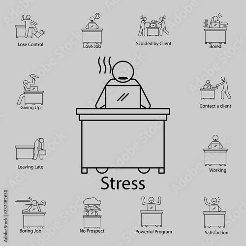 worker in stress icon. Detailed set of People in the work icons. Premium graphic design. One of the collection icons for websites, web design, mobile app