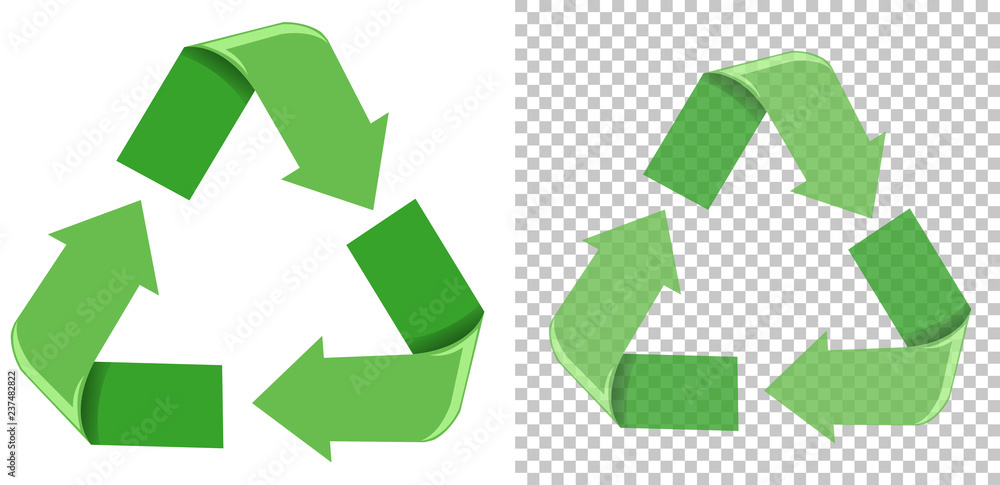 Fototapeta premium Set of green recycle icon