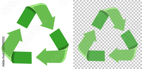 Set of green recycle icon