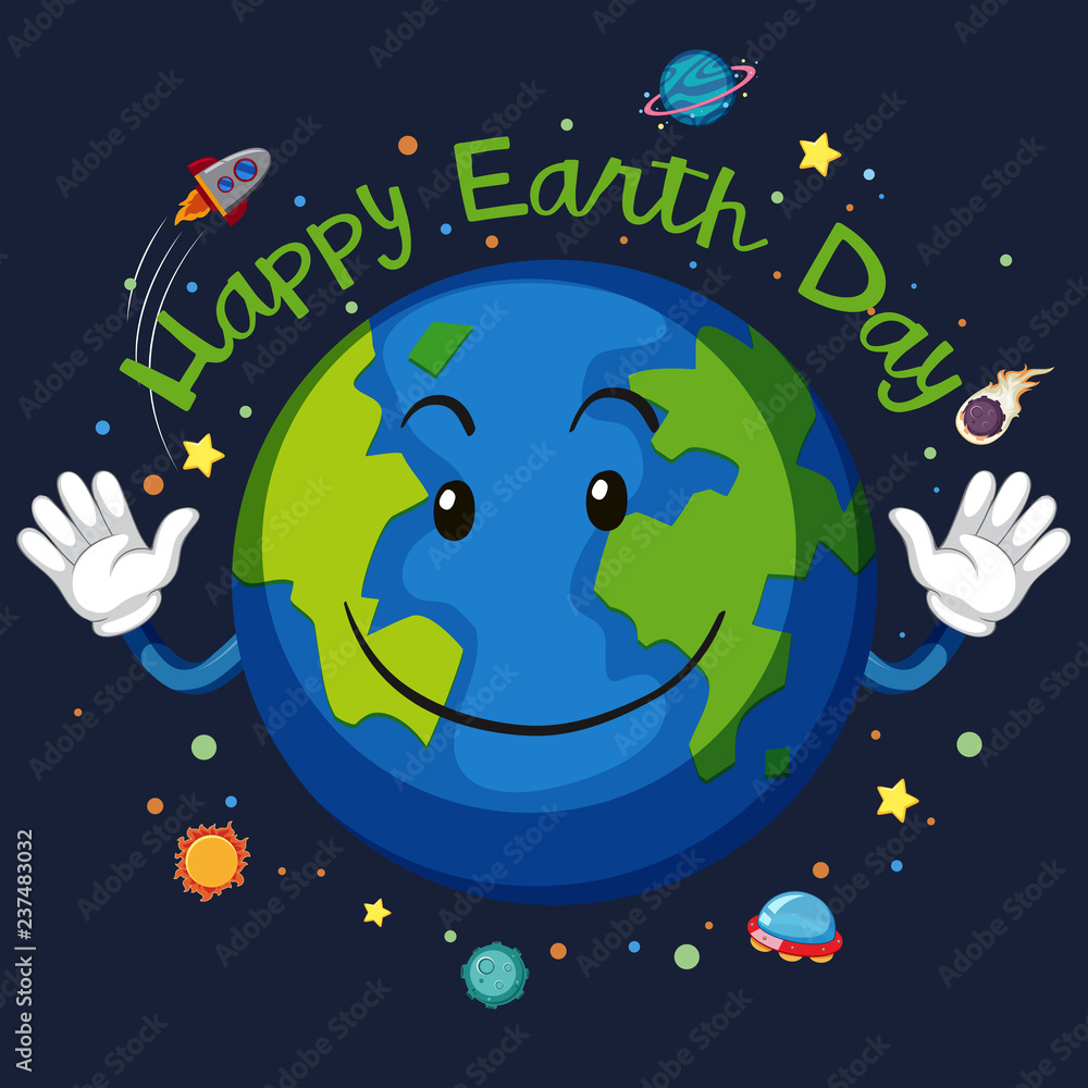 Happy earth day space concept Happy earth day space concept