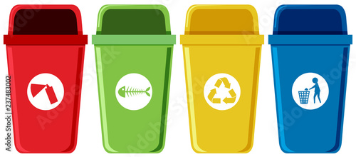 Set of recycling bins