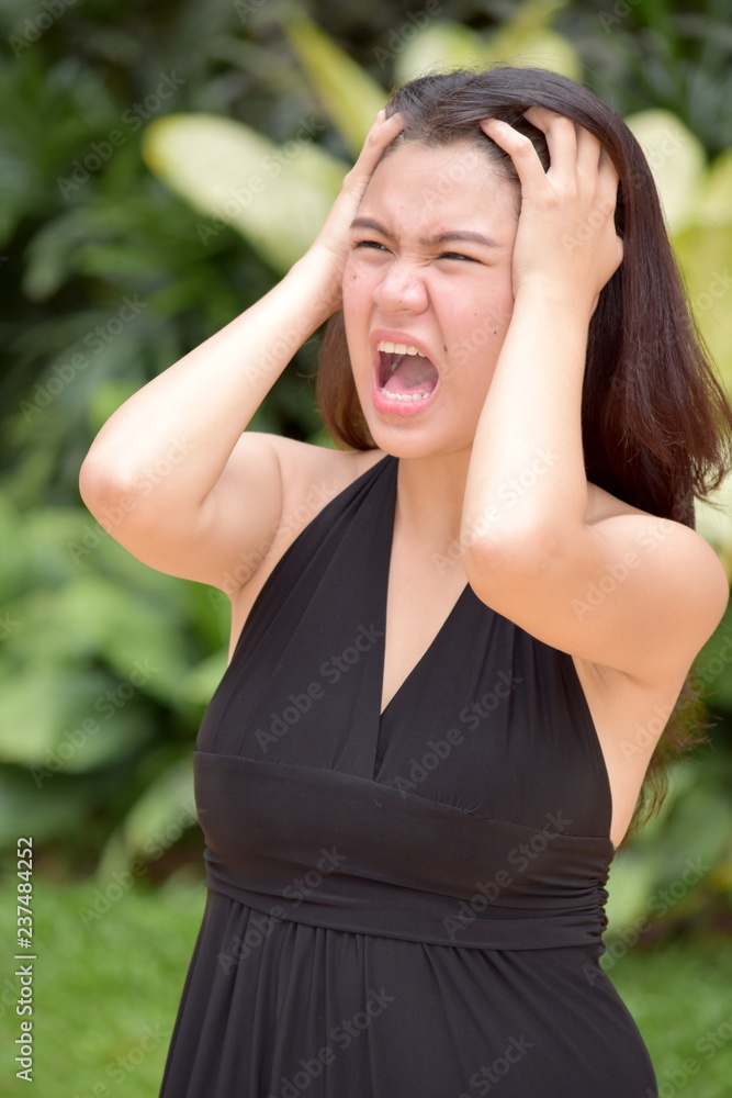 Anxious Youthful Asian Adult Female Anxious Youthful Asian Adult Female