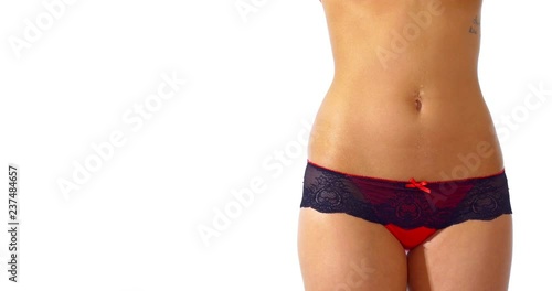 Woman is undressing with her bra