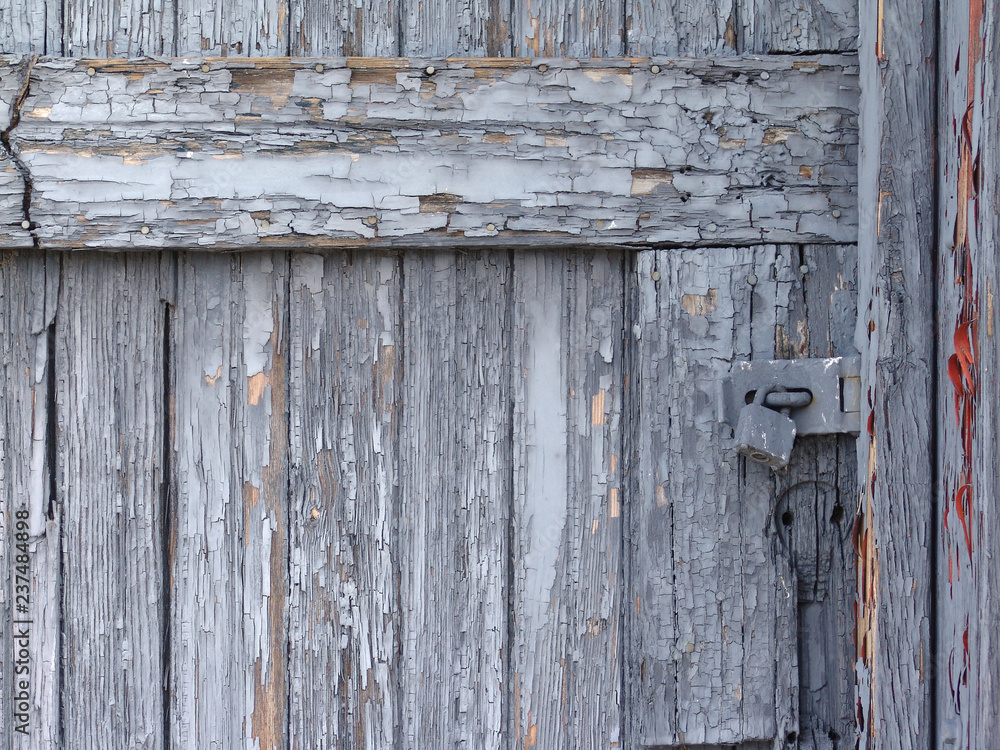 Old wooden door with lock
