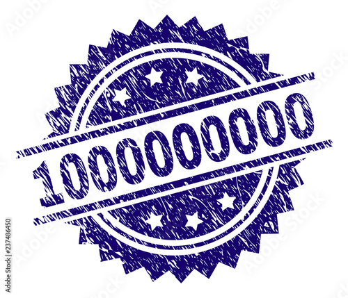 1000000000 stamp seal watermark with distress style. Blue vector rubber print of 1000000000 tag with dirty texture.