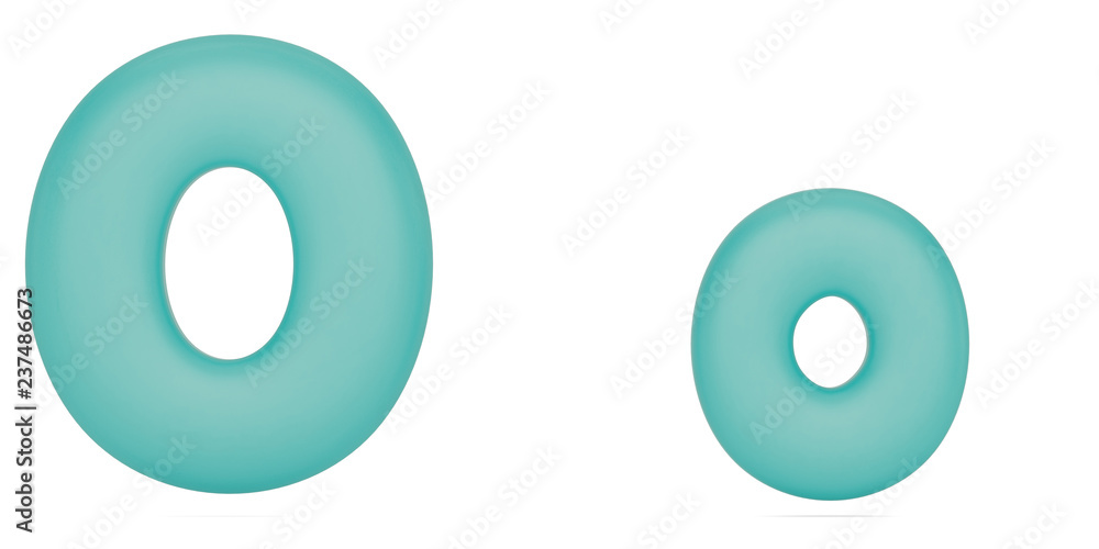 Fat cartoon color alphabet letter o isolated on white background. 3D illustration. Fat cartoon color alphabet letter o isolated on white background. 3D illustration.