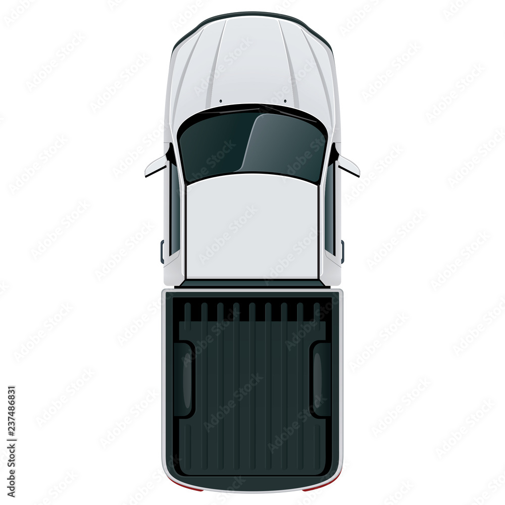 Car top view / Vehicle overhead isolated on white background, perfect