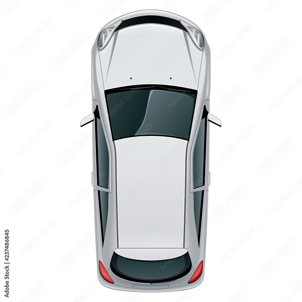 Car top view / Vehicle overhead isolated on white background, perfect use  of 2d floor plans and any design project Stock Illustration | Adobe Stock