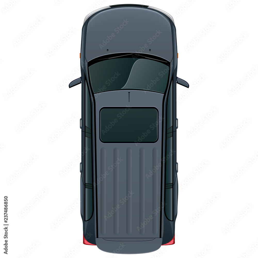 Car top view / Vehicle overhead isolated on white background, perfect
