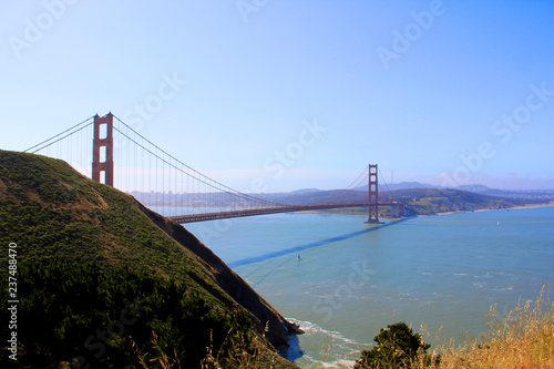 view of the golden gate bridge over the bay in San Francisco California