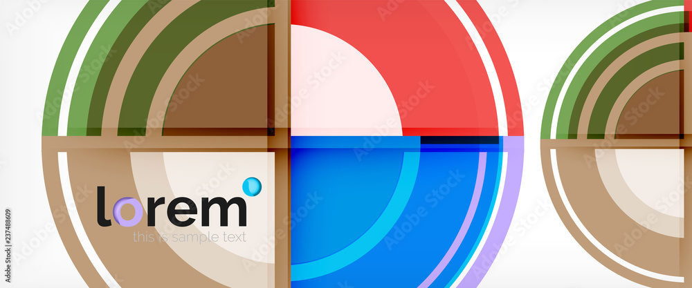 Naklejka premium Multicolored round shapes abstract background