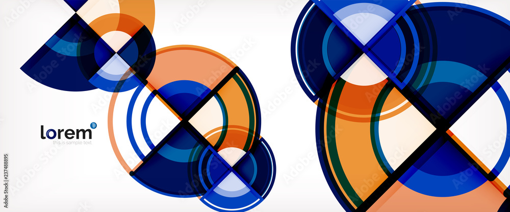 Circle abstract background, bright colorful round geometric shapes Circle abstract background, bright colorful round geometric shapes