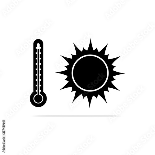 thermometer measures the hot air icon. Vector concept illustration for design.