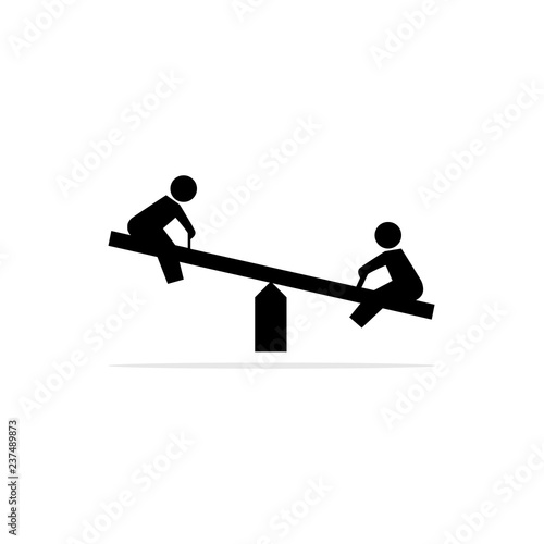 Play seesaw icon. Vector concept illustration for design.