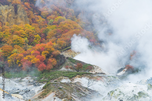 Noboribetsu Onsen in Autumn, Hokkaido, Japan © anujakjaimook