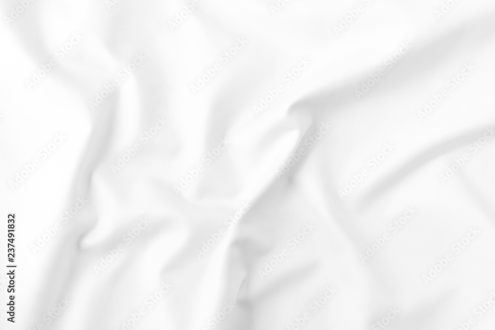 Obraz premium Abstract white fabric texture background. Wavy fabric