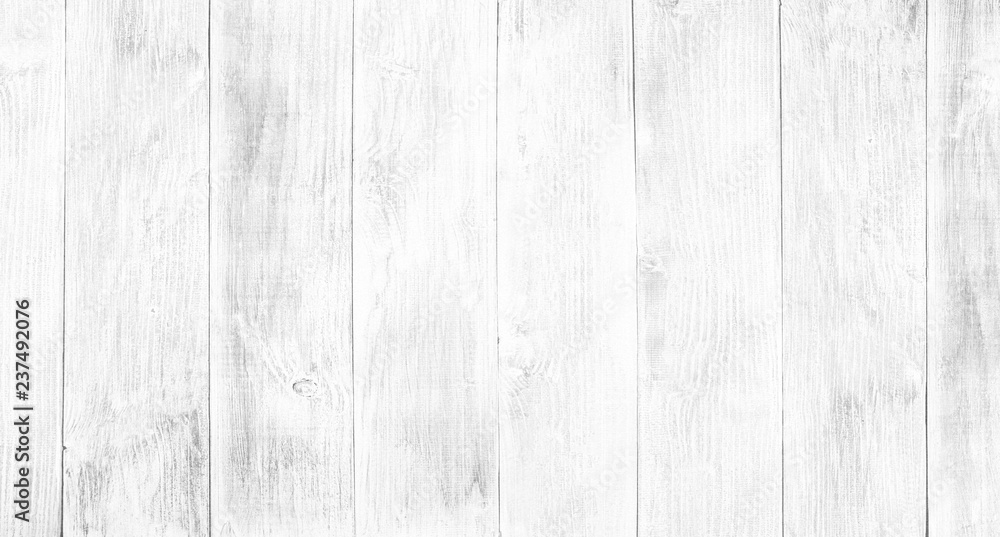 Naklejka premium White wood floor texture and background.